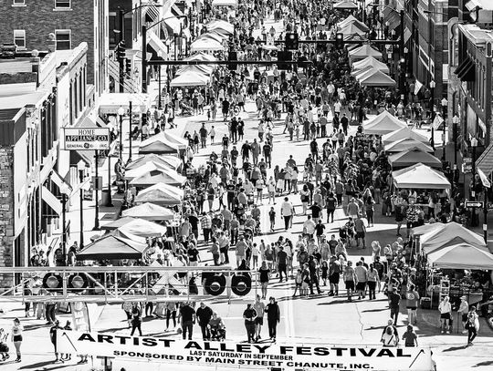 Hundred gather in downtown Chanute ahead of the Artist Alley Parade