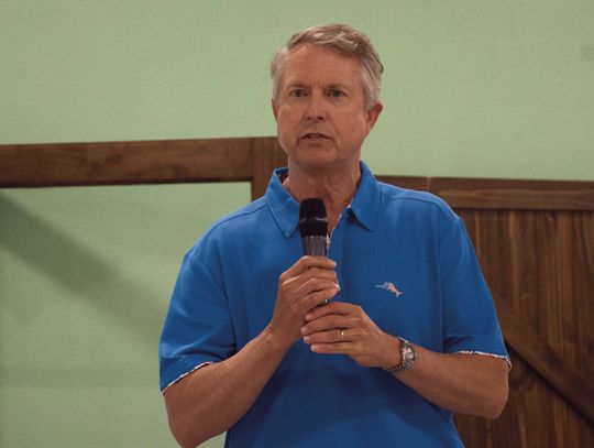 Senator Roger Marshall discusses tax relief for farmers during annual Neosho County Farm Bureau meeting