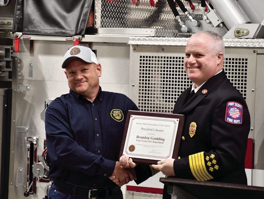 Yates Center fire chief receives award for actions taken during South Owl fire