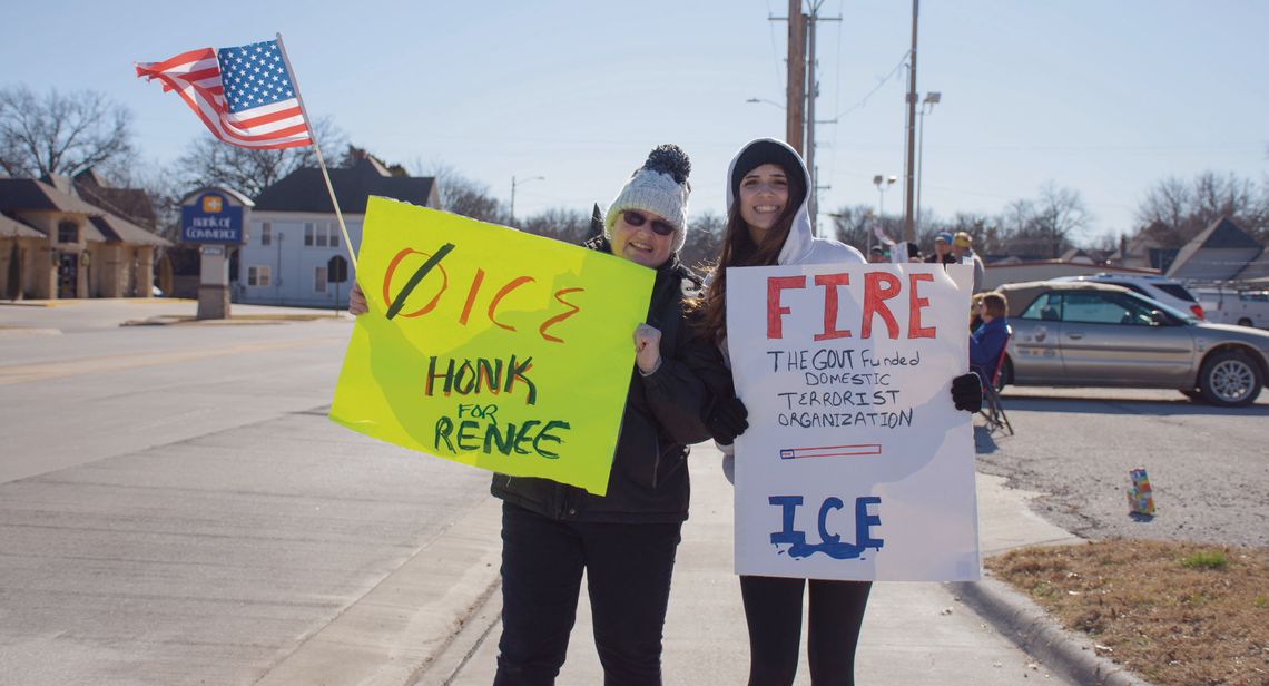 Dozens of area protesters speak out against ICE after Minneapolis shooting Dozens of area protesters speak out against ICE after Minneapolis shooting