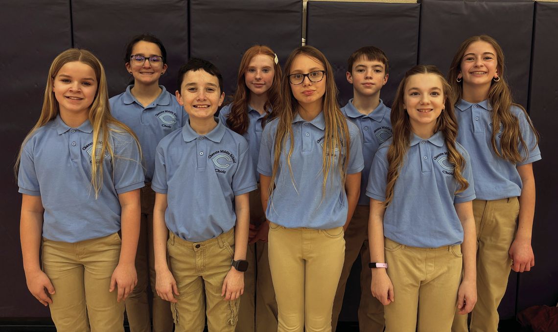Eight sixth grade students from Chanute Middle School participated in the Southeast Kansas Music Educators district honor choirs this past Saturday