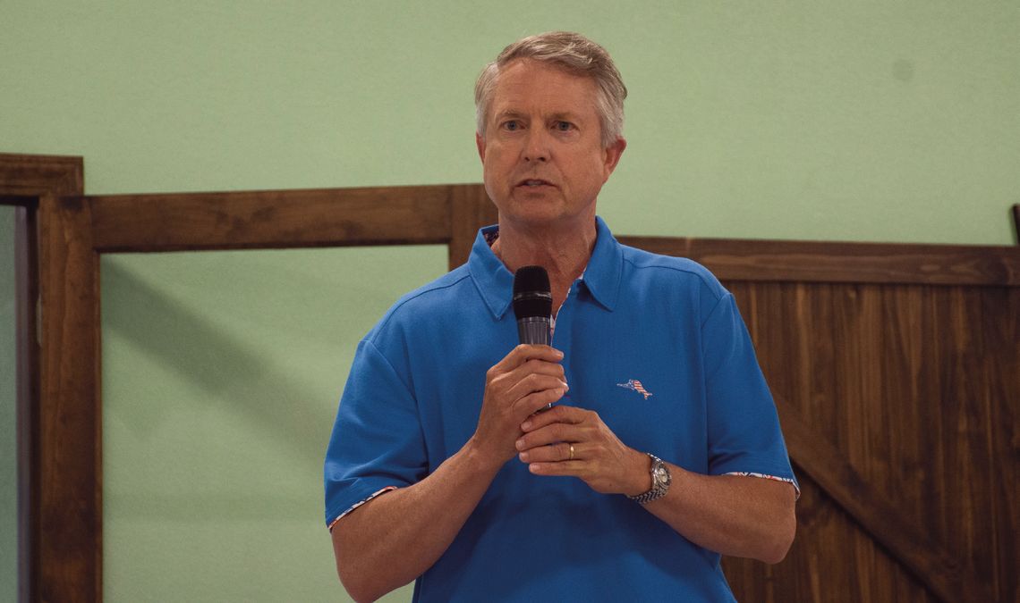 Senator Roger Marshall discusses tax relief for farmers during annual Neosho County Farm Bureau meeting